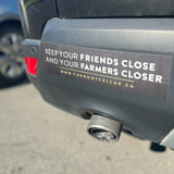 RC BUMPER STICKER: Keep your friends closer and your farmers closer